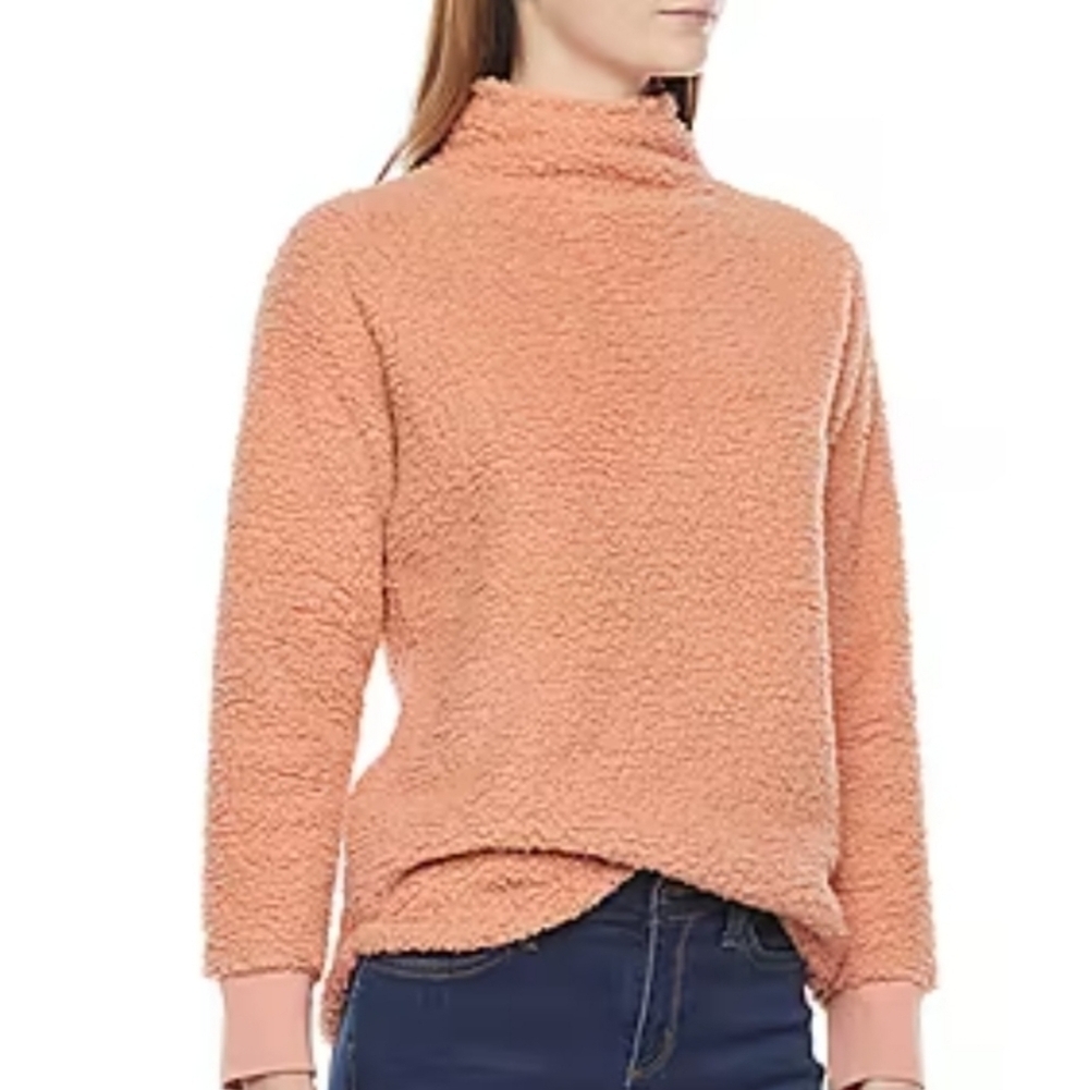 A.N.A. Woman Long Sleeve Mock Neck Teddy Pullover Size 5X